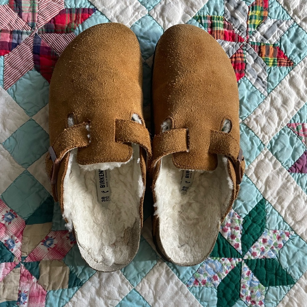 Birkenstocks size 38 BOSTON SHEARLING SUEDE LEATHER clog